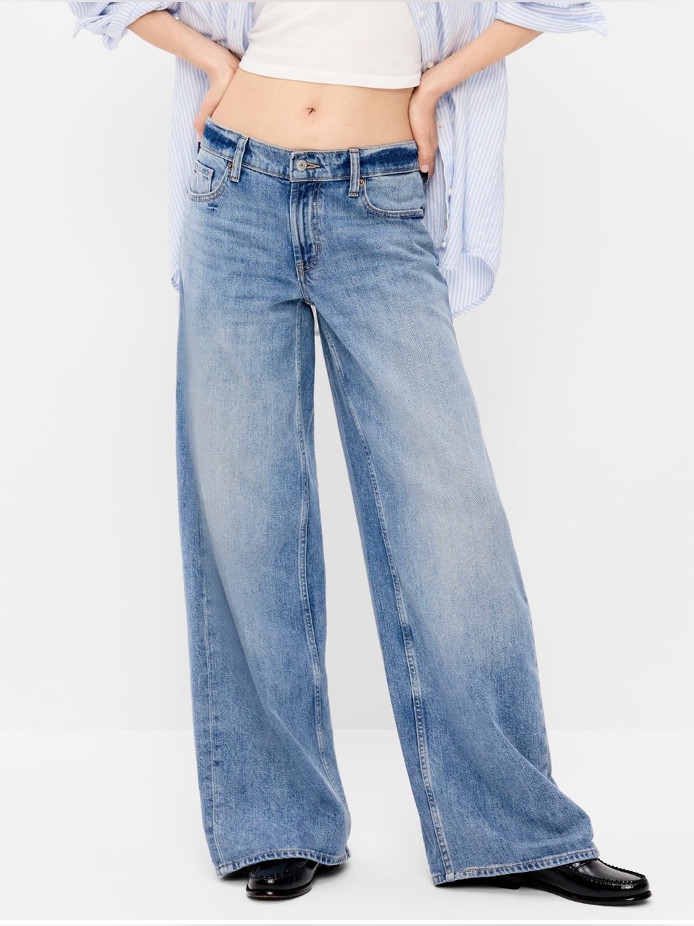 NWT Old Navy Light Blue Wide-Leg Women's Jeans size 14